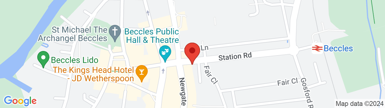 Map of Beccles Baptist Church Location